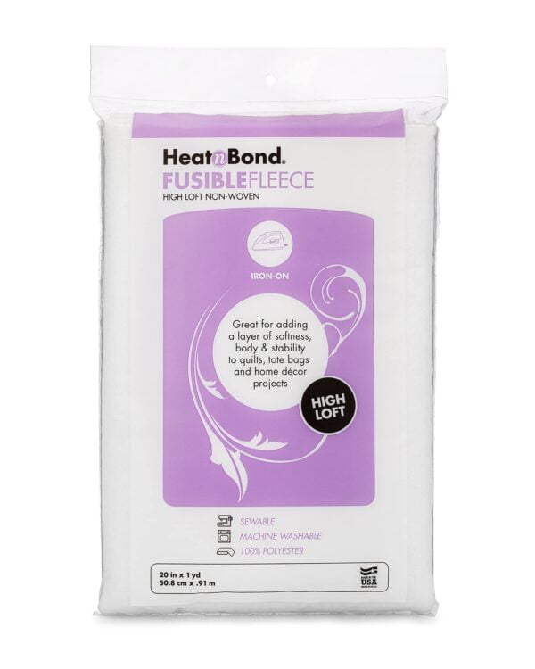 HeatnBond Fusible Fleece High Loft Iron-On Interfacing, 20 Inches x 1 Yard, White