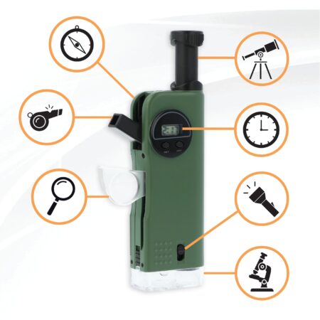 Carson X-Scope Kids 7 Function Multi Purpose Optical Pocket Tool with 30x Microscope, 8x T - Image 5