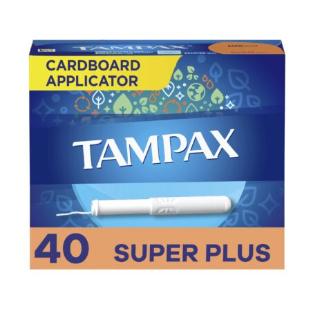Tampax Tampons, Super Plus Absorbency, Cardboard Applicator, Leakgaurd Skirt, Unscented, 4