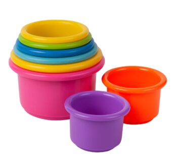 The First Years Stack & Count Stacking Cups – Colorful Baby Stacking Water Toys Set – Stac