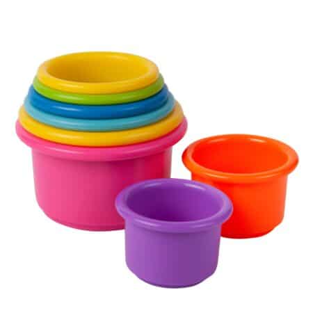 The First Years Stack & Count Stacking Cups - Colorful Baby Stacking Water Toys Set - Stac