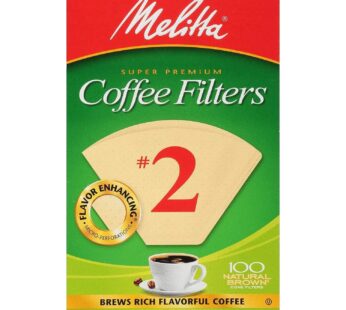 Melitta Cone Coffee Filter #2 100 Count- Natural Brown