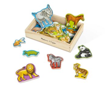 Melissa & Doug 20 Wooden Animal Magnets in a Box – FSC Certified