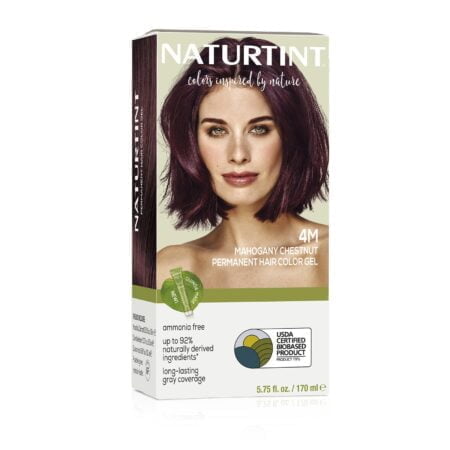 Naturtint Permanent Hair Color 4M Mahogany Chestnut (Pack of 1), Ammonia Free, Vegan, Crue
