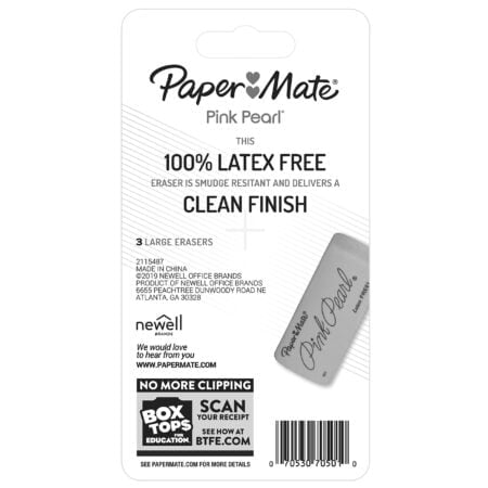 Paper Mate Pink Pearl Erasers, Large, 3 Count - Image 7