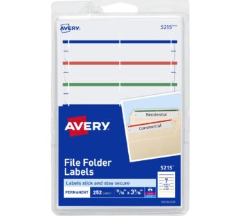 Avery File Folder Labels on 4″ x 6″ Sheets, Easy Peel, Assorted, Print & Handwrite, 2/3″ x