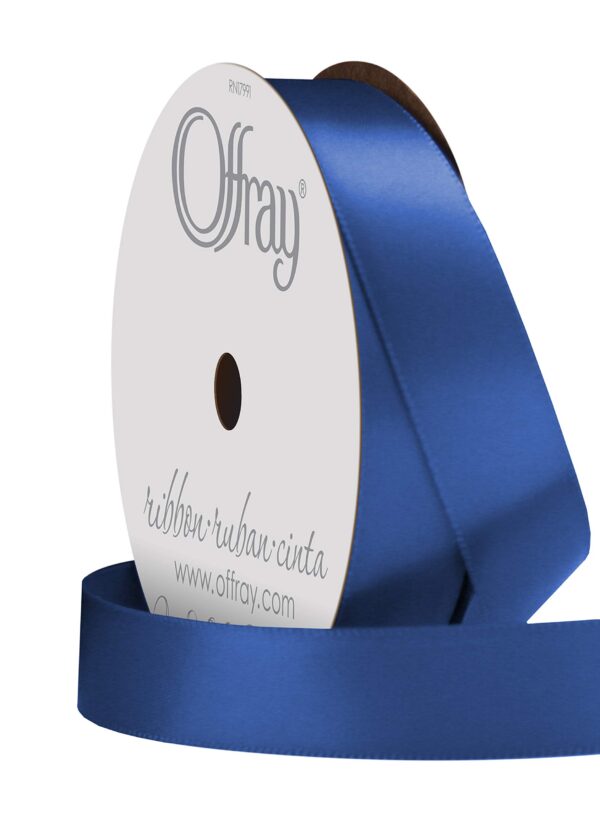 Berwick 067055 5/8" Wide Single Face Satin Ribbon, Royal Blue, 6 Yds - Image 2