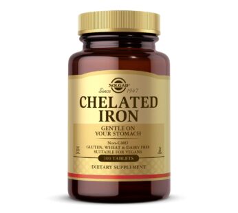 Solgar Chelated Iron, 100 Tablets – Highly Absorbable Iron – Gentle on Your Stomach – Card