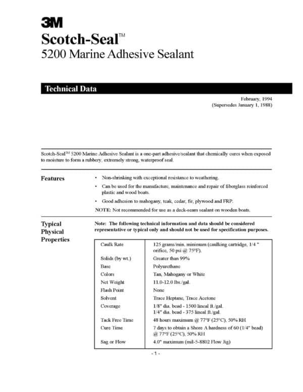 3M Marine Adhesive Sealant 5200 (05203) Permanent Bonding and Sealing for Boats and RVs Ab - Image 4