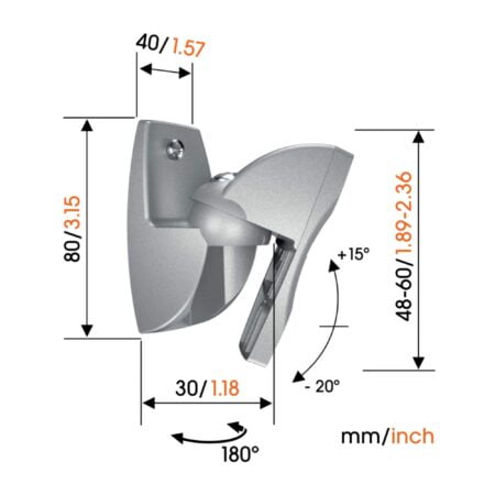 Vogel's VLB 500 Universal Speaker Wall Mount Set | Swivels up to 180? (Left/Right) | Can b - Image 4