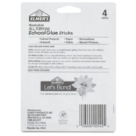Elmer's All Purpose School Glue Sticks, Clear, Washable, 4 Pack, 0.24-ounce sticks - Image 6