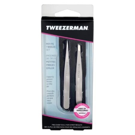 Tweezerman Petite Tweeze Set with Travel Case - Point and Slant Tweezers, Tweezers for Tra - Image 8