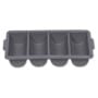 Rubbermaid Commercial Products 4-Compartment Plastic Cutlery Bin, 2pounds, Gray, Supplies