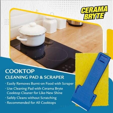 Cerama Bryte 1 x Scraper & 1 x Pad Kit Cooktop and Stove Top Cleaner for Glass - Ceramic S - Image 2