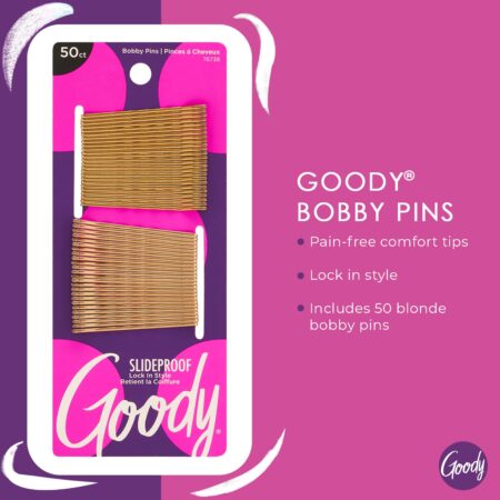 Goody Ouchless Hair Bobby Pins - 50 Count, Metallic Blonde - Slideproof and Lock In Place - Image 2