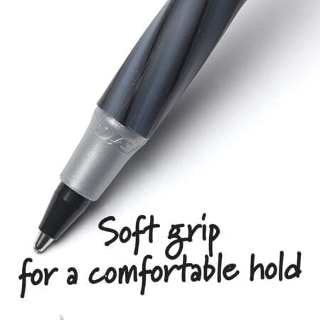 BIC Round Stic Grip Xtra Comfort Ballpoint Pen, Fine Point (0.8mm), Black, 12-Count - Image 7