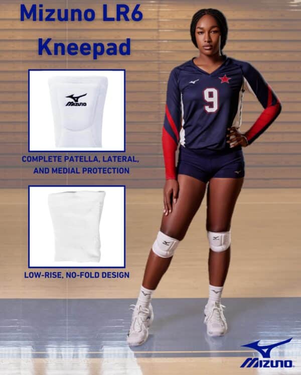 Mizuno LR6 Volleyball Kneepad, Black, Large - Image 2