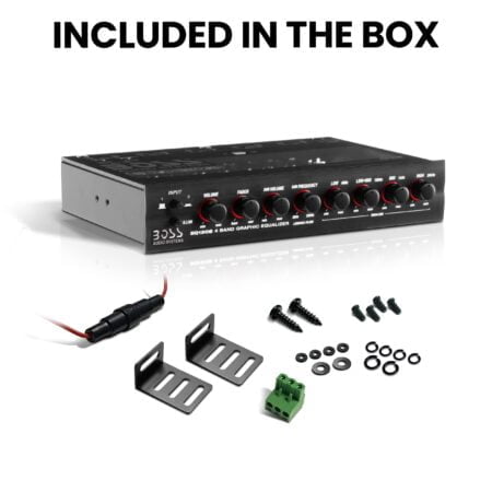 BOSS Audio Systems EQ1208 4 Band Pre-Amp Half-DIN Car Equalizer, Subfoofer Output, Dual Co - Image 5