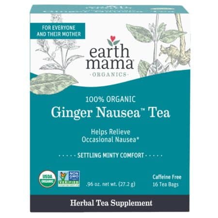 Earth Mama Organic Ginger Nausea? Tea | Comforts Occasional Nausea + Morning Sickness, 16