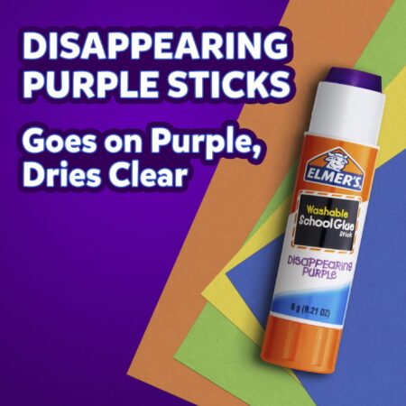 Elmer's Disappearing Purple School Glue, Washable, 6 Pack, 0.21-ounce sticks - Image 2
