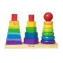 Melissa & Doug Geometric Stacker - Wooden Educational Toy - Shape Sorter And Stacking Toy,