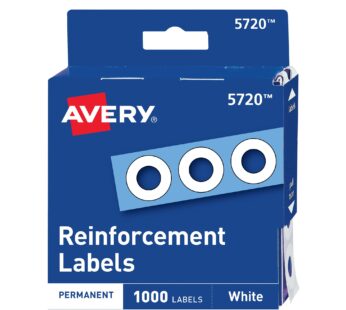 Avery Hole Reinforcements, White, 1000/Pack, PK – AVE05720