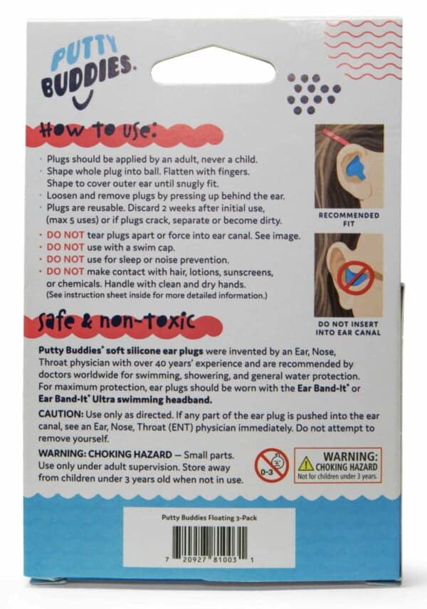 PUTTY BUDDIES Floating Earplugs 3-Pair Pack ? Soft Silicone Ear Plugs for Swimming & Bathi - Image 7
