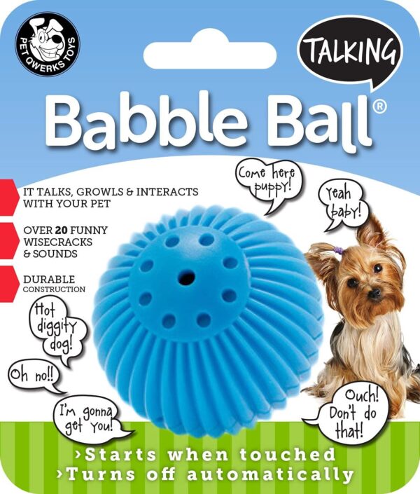 Pet Qwerks Talking Babble Ball - Interactive Chew Dog Toy - Small - Image 2