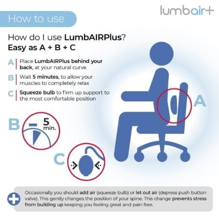Innotech LumbAIRPlus Portable Backrest Inflatable Lumbar Support Cushion with Adjustable I - Image 5