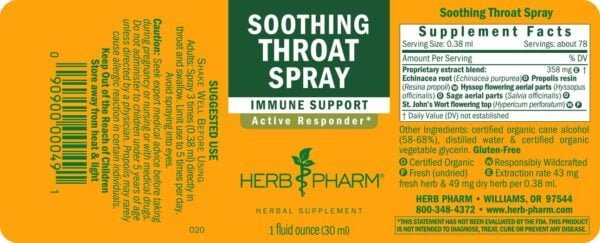 Herb Pharm Soothing Throat Spray 1 oz Spray - Image 2