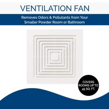 Broan-NuTone 688 Ceiling and Wall Ventilation, 50 CFM 4.0 Sones, White Bath Fan - Image 3