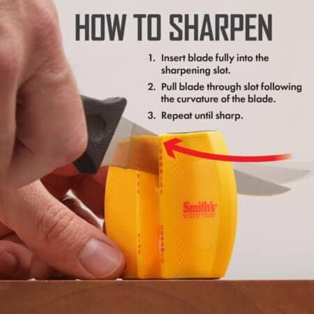 Smith's CCKS 2-Step Knife Sharpener - Yellow - 2-Step Preset Coarse & Fine Slots - Outdoor - Image 3