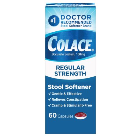 Colace Regular Strength Stool Softener 100 mg Capsules 60 Count Docusate Sodium Stool Soft