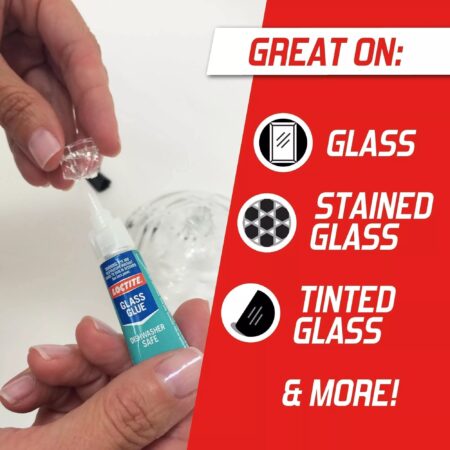 Loctite Glass Glue, Dishwasher Safe, Dries Clear & Fast Bonding, Works on Tinted Glass, Pl - Image 3