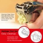 Kuhn Rikon Epicurean Garlic Press, Stainless Steel, 6.5 x 1 x 1.5 inches, Silver - Image 4