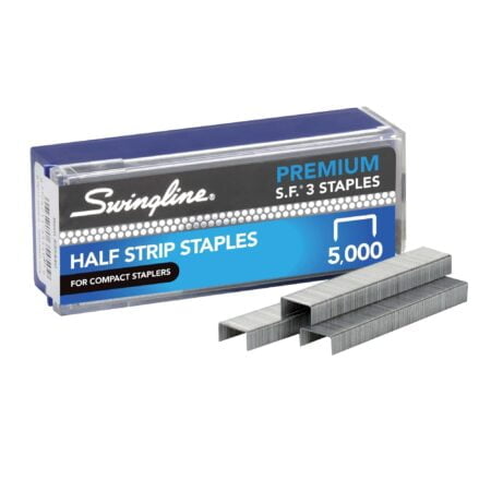 Swingline Staples, S.F. 3, Premium for Desktop Staplers, 1/4" Length, 105/Strip, 5000/Box,