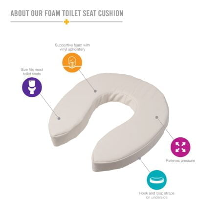 DMI Raised Toilet Seat Cushion Seat Cushion and Seat Cover to Add Extra Padding to the Toi - Image 2