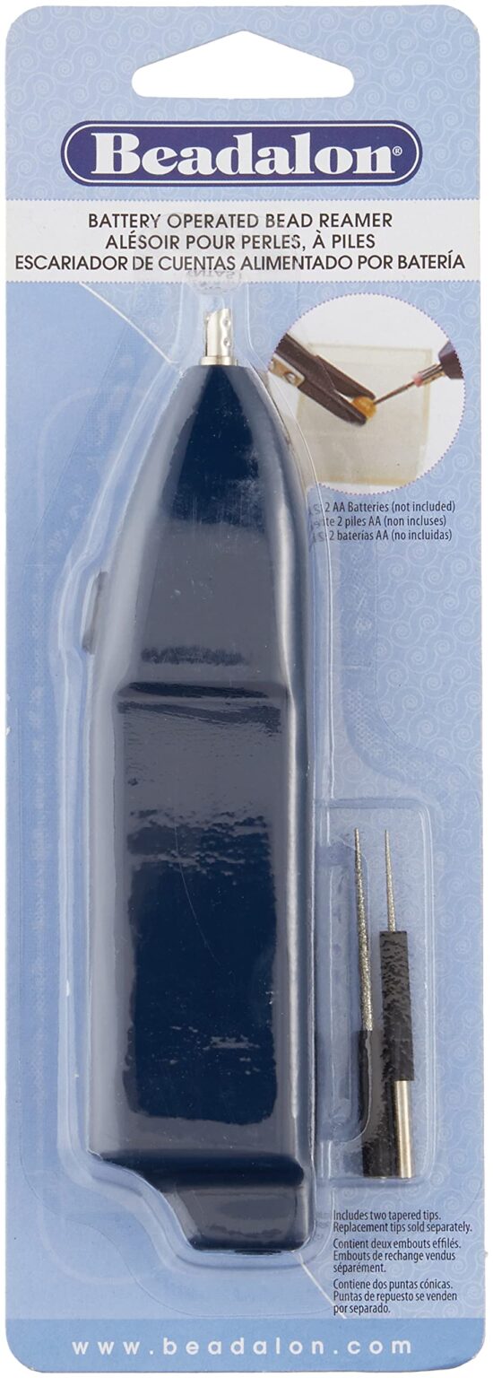 Beadalon Bead Reamer, Battery Operated Jewelry Making Tool, Blue