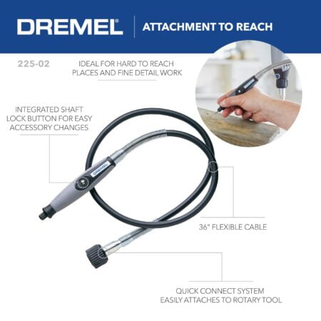 Dremel Flex Shaft Rotary Tool Attachment with Comfort Grip and 36? Long Cable - Engraver, - Image 3