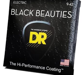 DR Strings Electric Guitar Strings, Black Beauties-Black Coated, 9-42 (BKE-9)