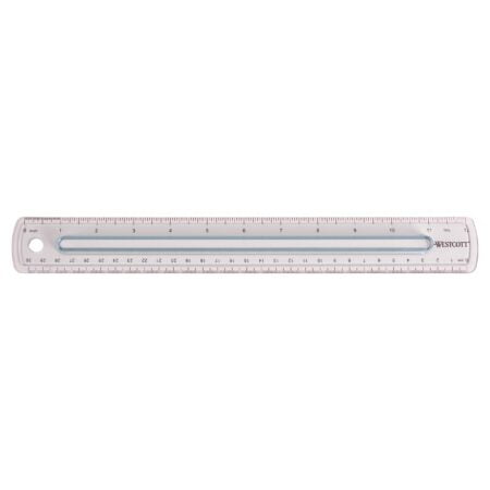 Westcott 00402 Smoke Gray Plastic Ruler with Finger Grip, 12 Inch - Image 2