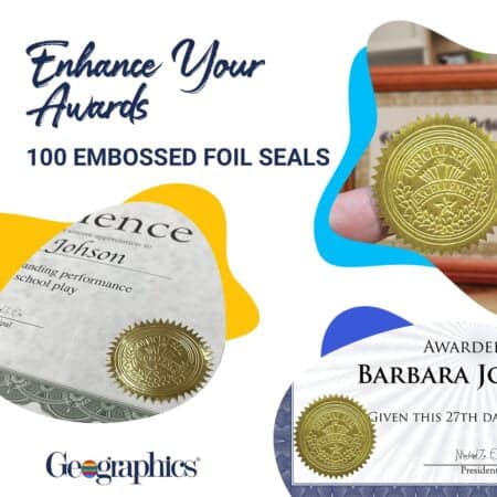 Geographics Gold Foil Award Certificate Seals, Embossed Official Seal of Excellence, 2 inc - Image 4