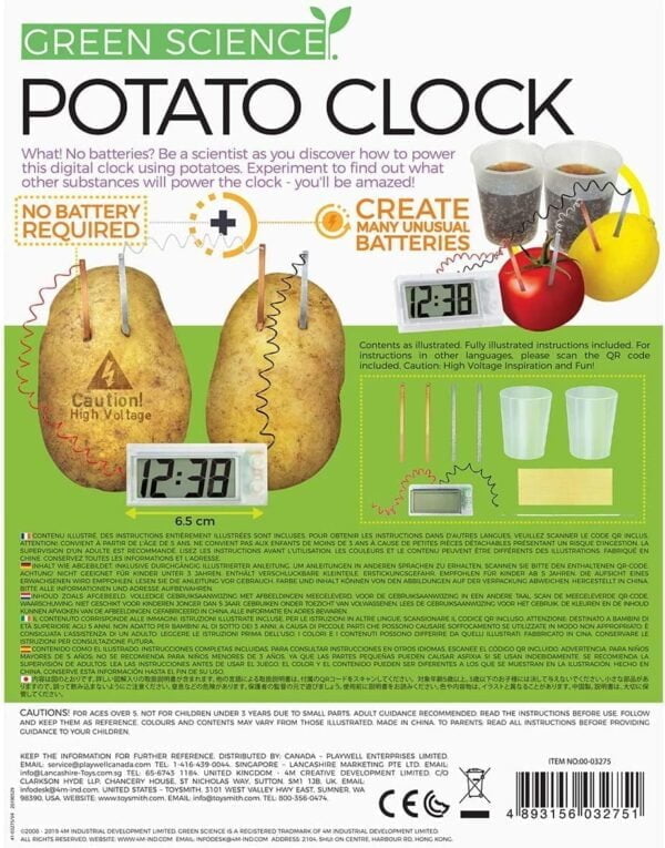 4M Potato Clock DIY Green Science Chemistry Engineering Lab - STEM Toys Educational Gift f - Image 7