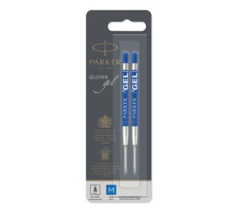 PARKER QUINK Ballpoint Pen Gel Ink Refills, Medium Tip, Blue, 2 Count