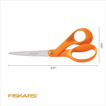 Fiskars Original Orange-Handled Scissors - Ergonomically Contoured - 8" Stainless Steel - - Image 2