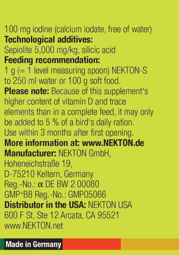 Nekton-S Multi-Vitamin for Birds, 35gm, (1.23 ounce) - Image 3