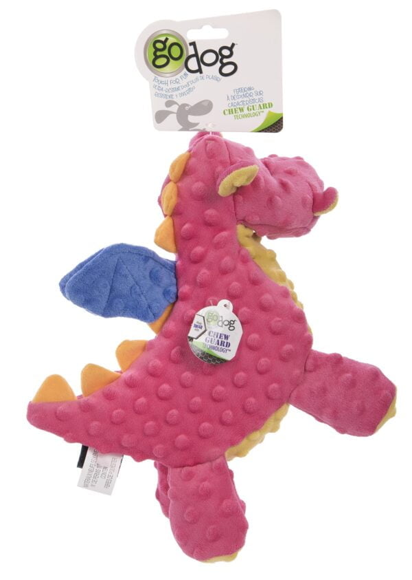 goDog Bubble Plush Dragons Squeaky Dog Toy, Chew Guard Technology - Coral, Large - Image 6