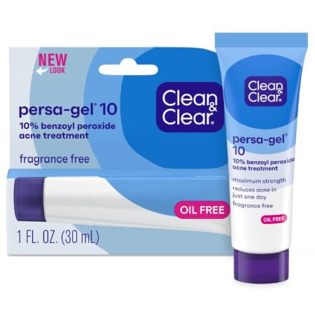 Clean & Clear Persa-Gel 10 Acne Medication Spot Treatment with Maximum Strength 10% Benzoy