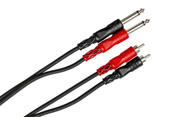 Hosa CPR-201 Dual 1/4" TS to Dual RCA Stereo Interconnect Cable, 1 Meter