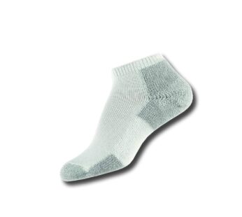 Thorlos JMM Max Cushion Running Low Cut Socks, White/Platinum, Medium